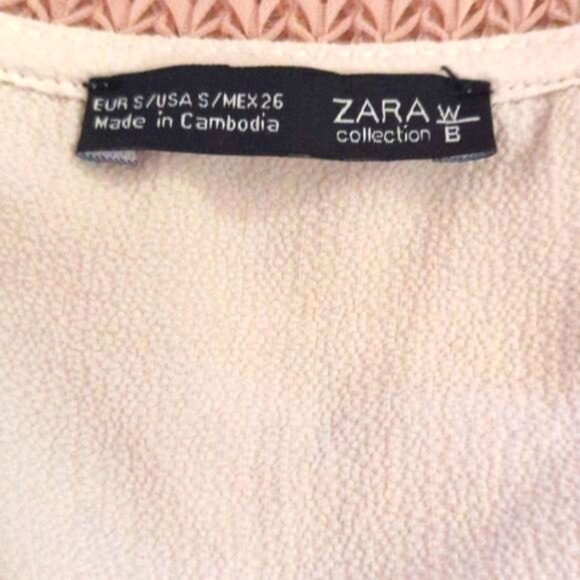 ZARA WB‎ Collection Layered Blush Pink V-neck Sleeveless Blouse Size S - Picture 6 of 7